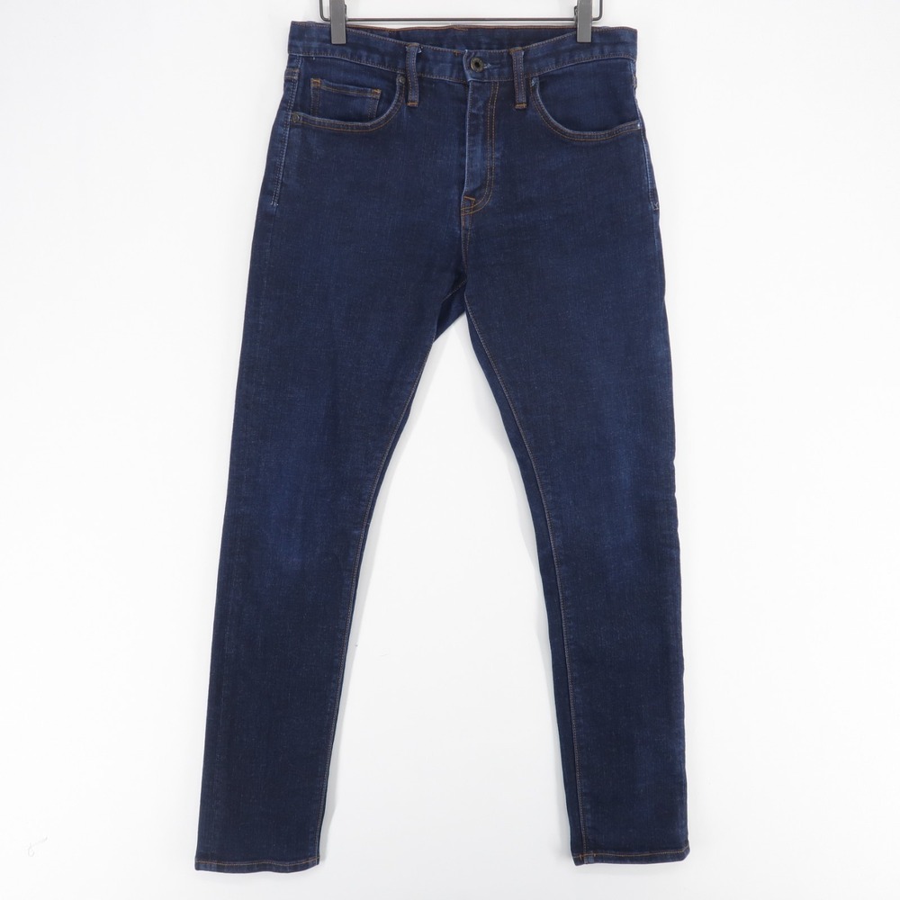Roark Hwy 133 Jeans Mens 31 Dark Blue Raw Denim Slim Straight Mid Rise Zip Fly